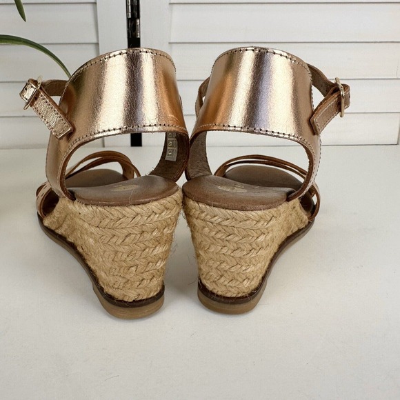 Eric Michael Rose Gold Metallic Espadrille Wedge Sandals Spain‎ Shoes EU 39 US 9 - Picture 6 of 10